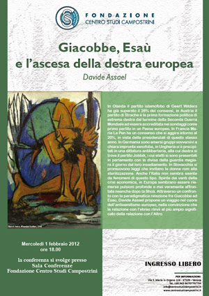 Conferenza - GIACOBBE, ESAU' E L'ASCESA DELLA DESTRA EUROPEA