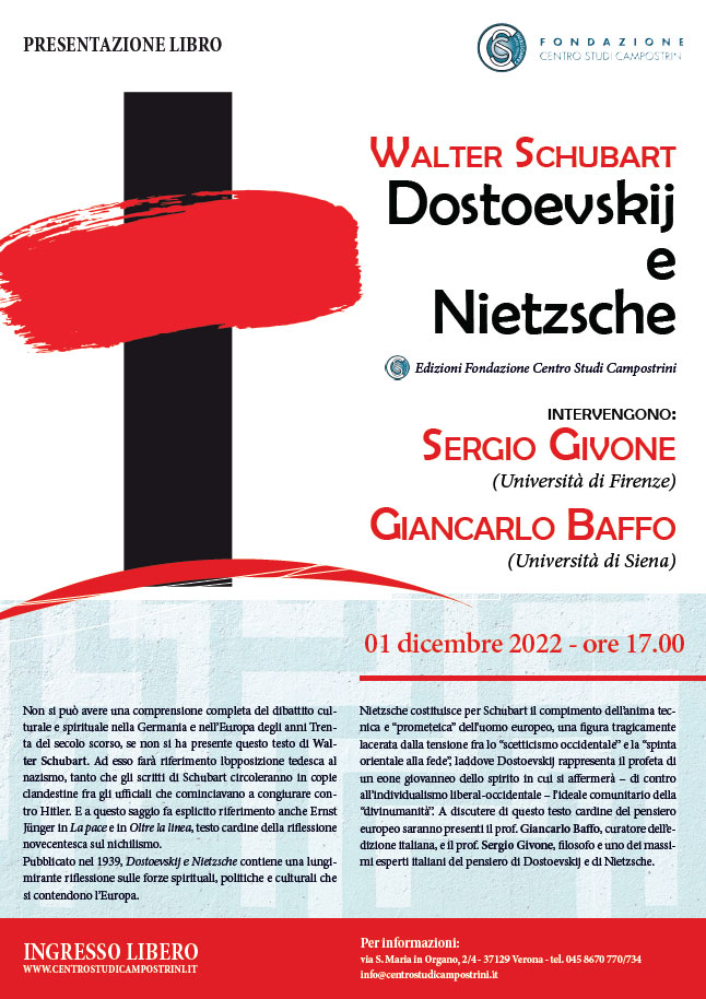 Presentazione libro: Dostoevskij e Nietzsche di Walter Schubart
