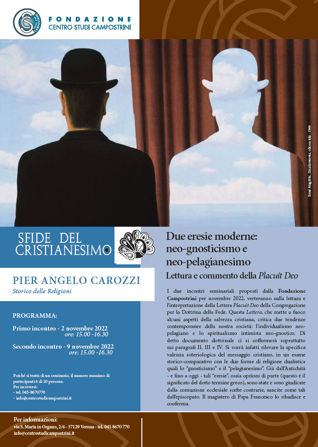 Seminario - Due eresie moderne: neo-gnosticismo e neo-pelagianesimo. Lettura e commento della Placuit Deo