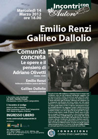 EMILIO RENZI presenta COMUNITA' CONCRETA. Le opere e il pensiero di Adriano Olivetti
